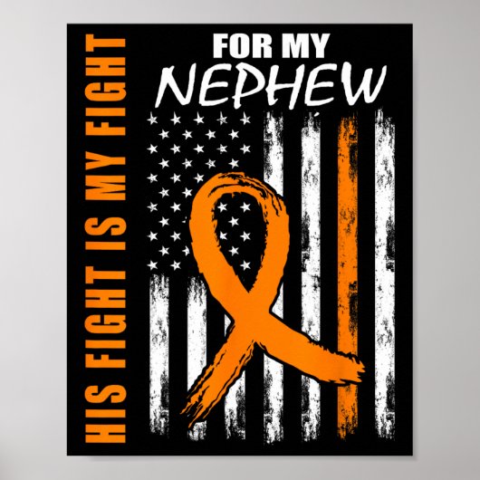 Fight is My Fight Nephew Leukemie Awareness Flag G Poster (Voorkant)