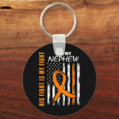 Fight is My Fight Nephew Leukemie Awareness Flag G Sleutelhanger (Voorkant)