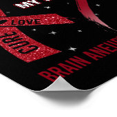 Fight is My Fight Ribbon Heart Brain Aneurysma Awa Poster (Hoek)