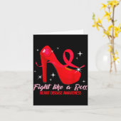 Fight Like A Boss Heart Health Heart Disease Aware Kaart (Gele Bloem)