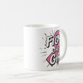 Fight Like a Girl | Breast Cancer Awareness Design Koffiemok (Voorkant rechts)