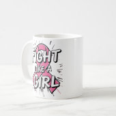 Fight Like a Girl | Breast Cancer Awareness Design Koffiemok (Voorkant links)