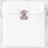 Fight Like a Girl | Breast Cancer Awareness Design Ronde Sticker (Tas)
