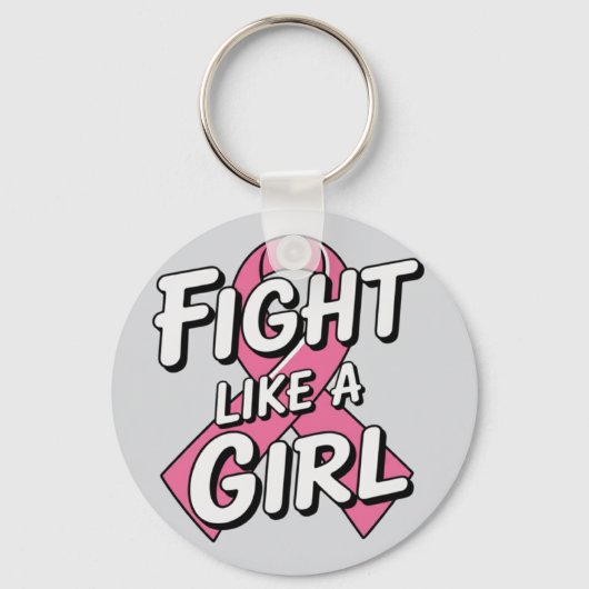 Fight Like a Girl | Breast Cancer Awareness Design Sleutelhanger (Voorkant)
