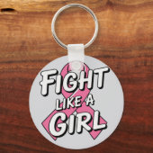 Fight Like a Girl | Breast Cancer Awareness Design Sleutelhanger (Achterkant)