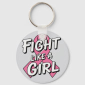 Fight Like a Girl | Breast Cancer Awareness Design Sleutelhanger (Achterkant)