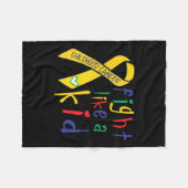 Fight like Kind Gold Ribbon Childhood Cancer Aware Fleece Deken (Voorkant (Horizontaal))