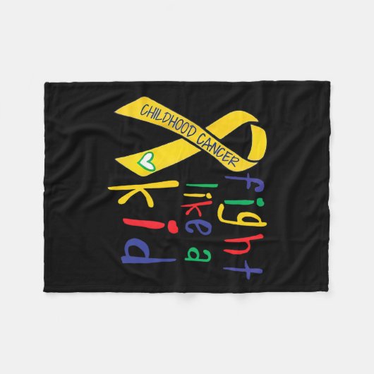 Fight like Kind Gold Ribbon Childhood Cancer Aware Fleece Deken (Voorkant (Horizontaal))