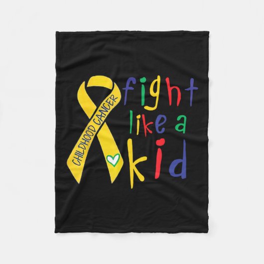 Fight like Kind Gold Ribbon Childhood Cancer Aware Fleece Deken (Voorkant)
