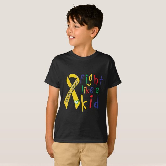 Fight like Kind Gold Ribbon Childhood Cancer Aware T-shirt (Voorkant volledig)