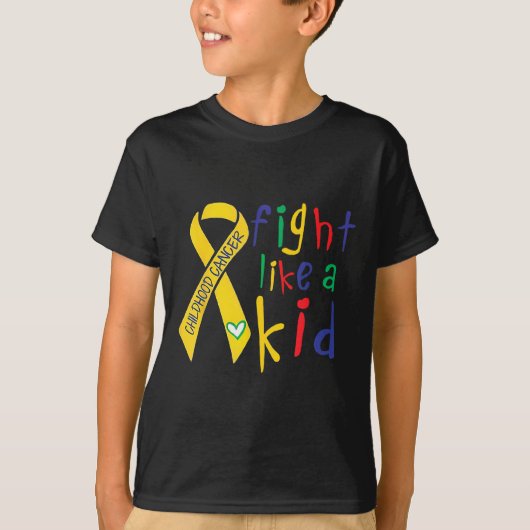 Fight like Kind Gold Ribbon Childhood Cancer Aware T-shirt (Voorkant)