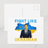 Fight Like Oekrainian I stand with Ukraine Volodym Briefkaart (Voorkant / Achterkant)