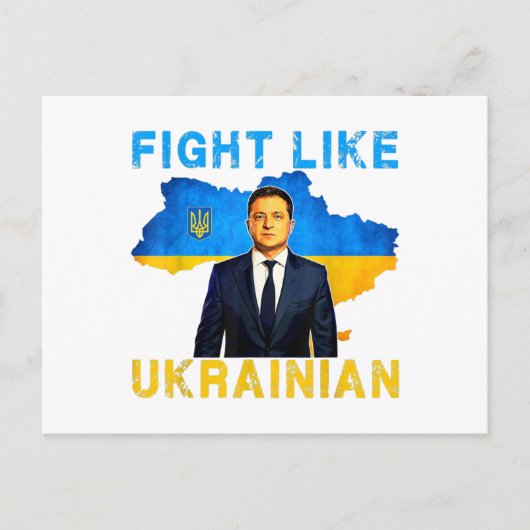 Fight Like Oekrainian I stand with Ukraine Volodym Briefkaart (Voorkant)