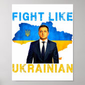 Fight Like Oekrainian I stand with Ukraine Volodym Poster (Voorkant)