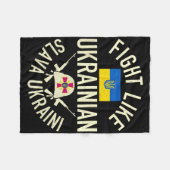 Fight Like Ukrainian Support Ukraine I Stand With  Fleece Deken (Voorkant (Horizontaal))