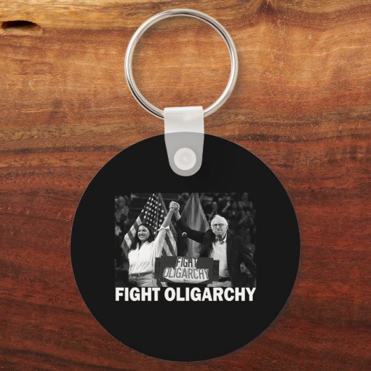 Fight Oligarchy Bernie Sanders And Aoc Freedom Us  Sleutelhanger (Voorkant)