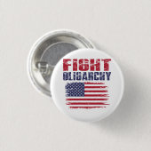 Fight Oligarchy Protest Ronde Button 3,2 Cm (Voorkant /achterkant)