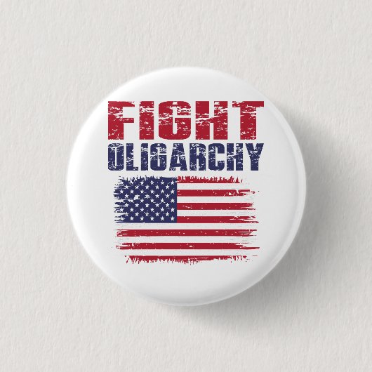 Fight Oligarchy Protest Ronde Button 3,2 Cm (Voorkant)