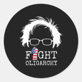 Fight Oligarchy Sanders And Aoc Freedom Us Anti Tr Ronde Sticker (Voorkant)