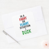 Fight or Flight Funny Survival Humor Mug Vierkante Sticker (Envelop)