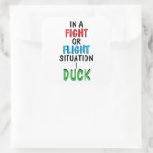 Fight or Flight Funny Survival Humor Mug Vierkante Sticker (Tas)