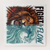 Fight or Flow Leeuw en Water Golf Ontwerp Legpuzzel (Horizontaal)