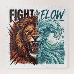 Fight or Flow Leeuw en Water Golf Ontwerp Legpuzzel