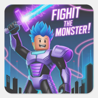Fight the monster vierkante sticker