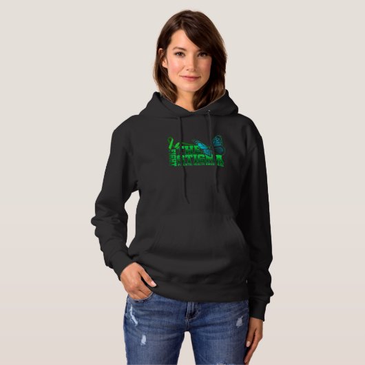 Fight The Stigma Mental Health Awareness Butterfly Hoodie (Voorkant volledig)