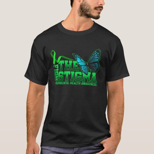 Fight The Stigma Mental Health Awareness Butterfly T-shirt (Voorkant)