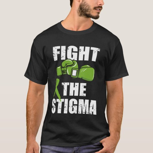 Fight The Stigma Mental Health Awareness Green Gl T-shirt (Voorkant)