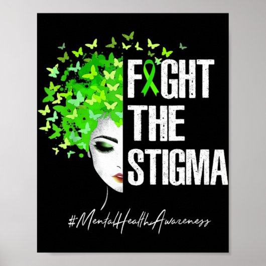 Fight the Stigma Mental Health Awareness Women Gi Poster (Voorkant)