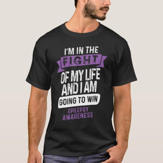 Fight to Win Epilepsy Awareness Supporter Ribbon T-shirt (Voorkant)