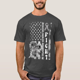 Fight Usa Flag Sunflower Christelijk Ehlers Danlos T-shirt