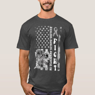 Fight Usa Flag Sunflower Christelijk Ehlers Danlos T-shirt