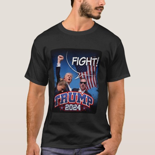 FIGHT Vote Donald Trump 2024-supporter politieke T T-shirt (Voorkant)