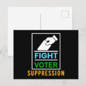 Fight Voter Suppression - Election Design Briefkaart (Voorkant / Achterkant)