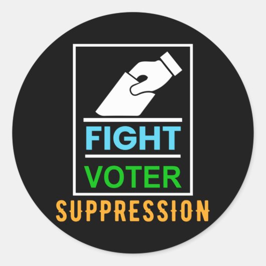 Fight Voter Suppression - Election Design Ronde Sticker (Voorkant)
