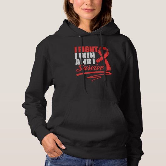 Fight Win Stroke Survivor Red Ribbon Stroke Awaren Hoodie (Voorkant)