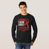 Fight Win Stroke Survivor Red Ribbon Stroke Awaren T-shirt (Voorkant volledig)