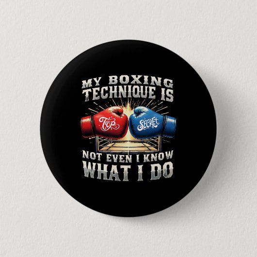 Fighter Boxing Handschoenen - Grappig Gym Quote - Ronde Button 5,7 Cm (Voorkant)