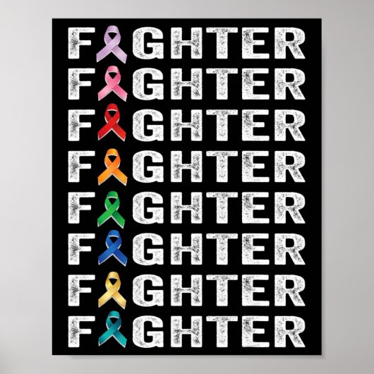 Fighter Cancer Survivor bewustzijn wereldkanker da Poster (Voorkant)