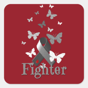 Fighter Diabetes Awareness Lint Vierkante Sticker