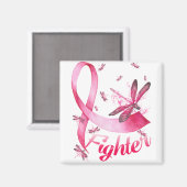 Fighter Dragonfly Roze Borstkanker Magneet (Voorkant / Achterkant)