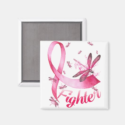 Fighter Dragonfly Roze Borstkanker Magneet (Voorkant / Achterkant)
