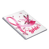 Fighter Dragonfly Roze Borstkanker Notitieboek (Rechterzijde)