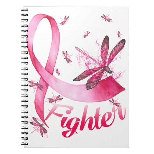 Fighter Dragonfly Roze Borstkanker Notitieboek (Voorkant)