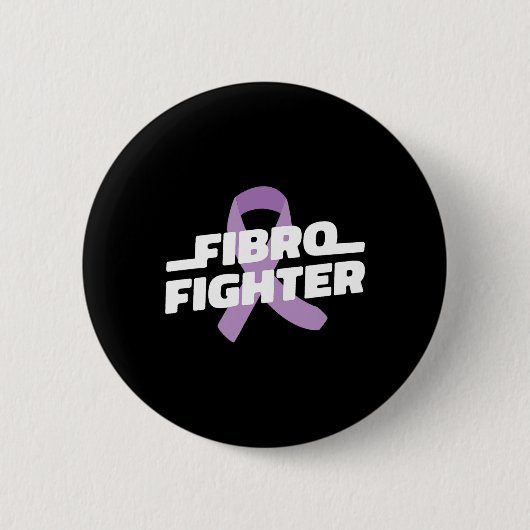 Fighter - Fibromyalgie Bewustzijn Paarse lint Ronde Button 5,7 Cm (Voorkant)