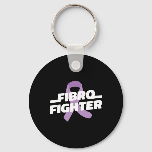 Fighter - Fibromyalgie Bewustzijn Paarse lint Sleutelhanger (Voorkant)