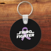 Fighter - Fibromyalgie Bewustzijn Paarse lint Sleutelhanger (Voorkant)
